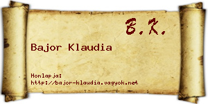 Bajor Klaudia névjegykártya