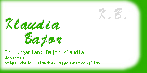 klaudia bajor business card